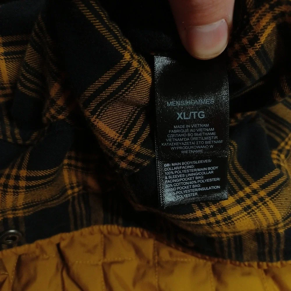 North Face Shacket Mens XL Black Plaid Reversible‎ Snap Lightweight Pockets